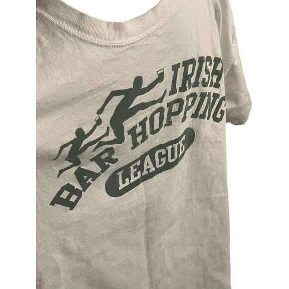 Irish Bar Hopping League XL T-Shirt White And Green Funny T-Shirt - Picture 3 of 6